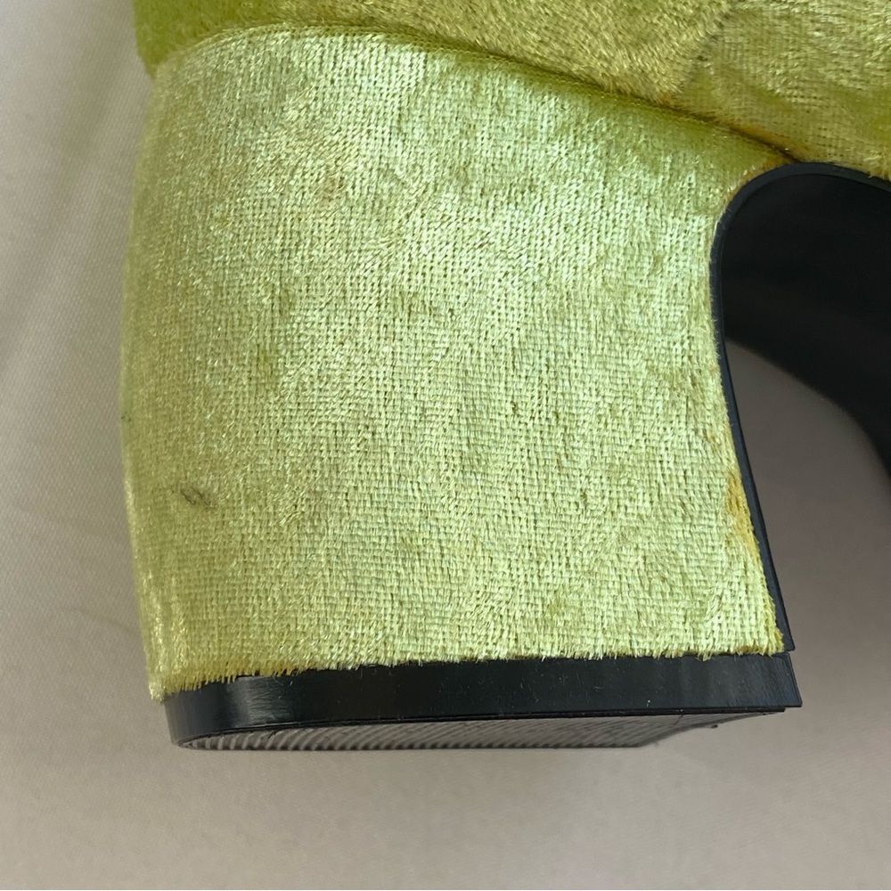 Y2K City Snappers Bright Green Spice Girls Velvet Platform Mary Jane Shoes 7.5 - Picture 13 of 14